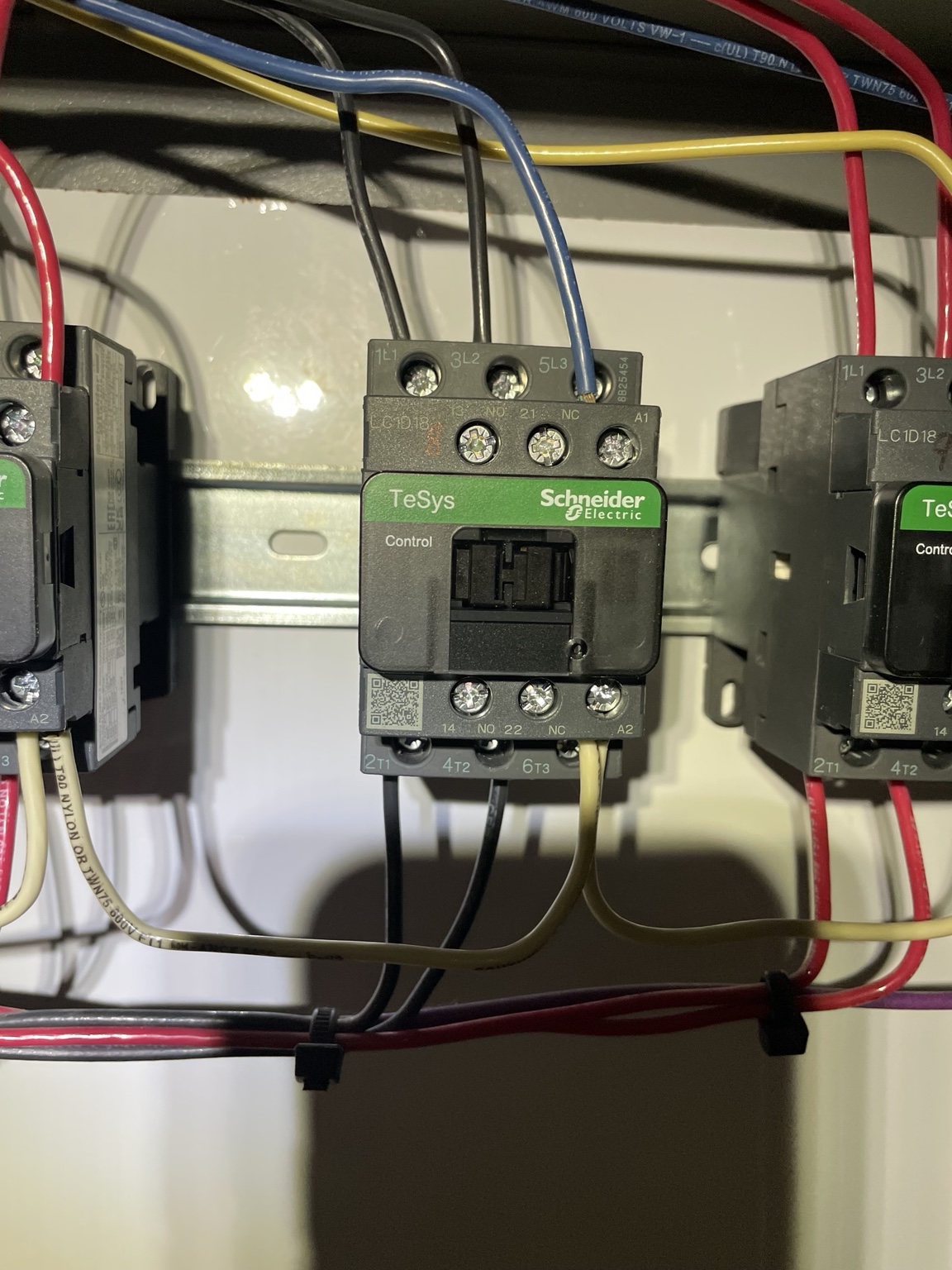 Schneider Electric contactor inside a control panel